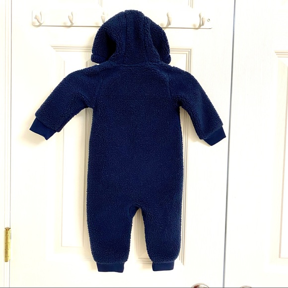 Navy blue Carter’s coverall fleece open toe one piece - Picture 2 of 2